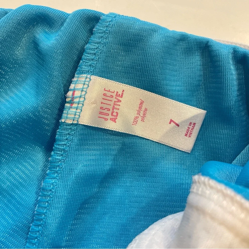 Justice Blue and White Athletic Shorts